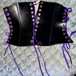 Handmade Black Leather Corset